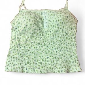 One Step Ahead Light Green Floral Camisole